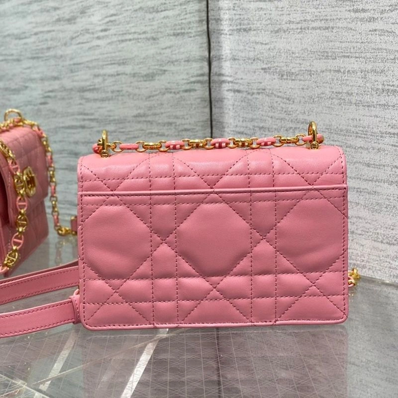 NewStyle 9108 Mini Dior Miss Caro Bag Macrocannage Lambskin Pink - Image 3