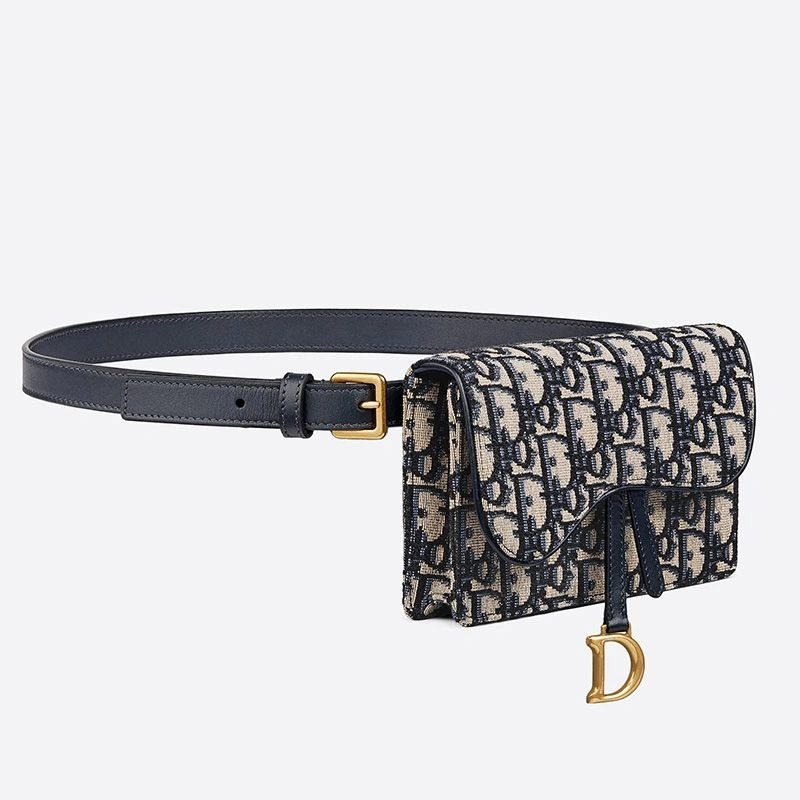 SportInspired 1411 Dior Saddle Belt Pouch In Oblique Motif Canvas Blue - Image 3