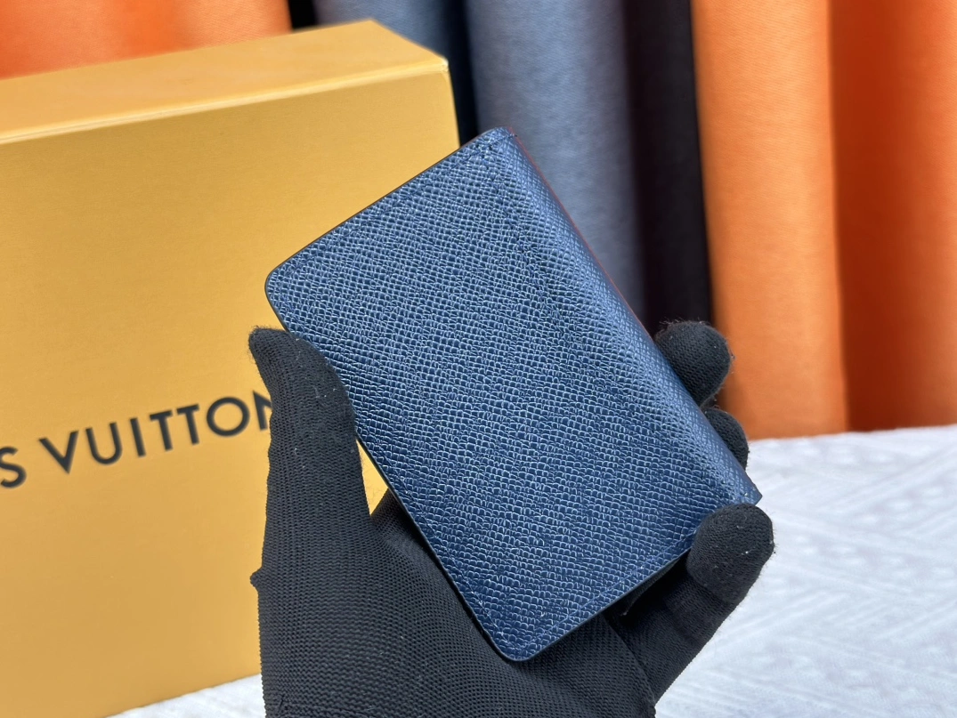 WellDesigned 3809 Louis Vuitton LV Card Case In Navy For Unisex