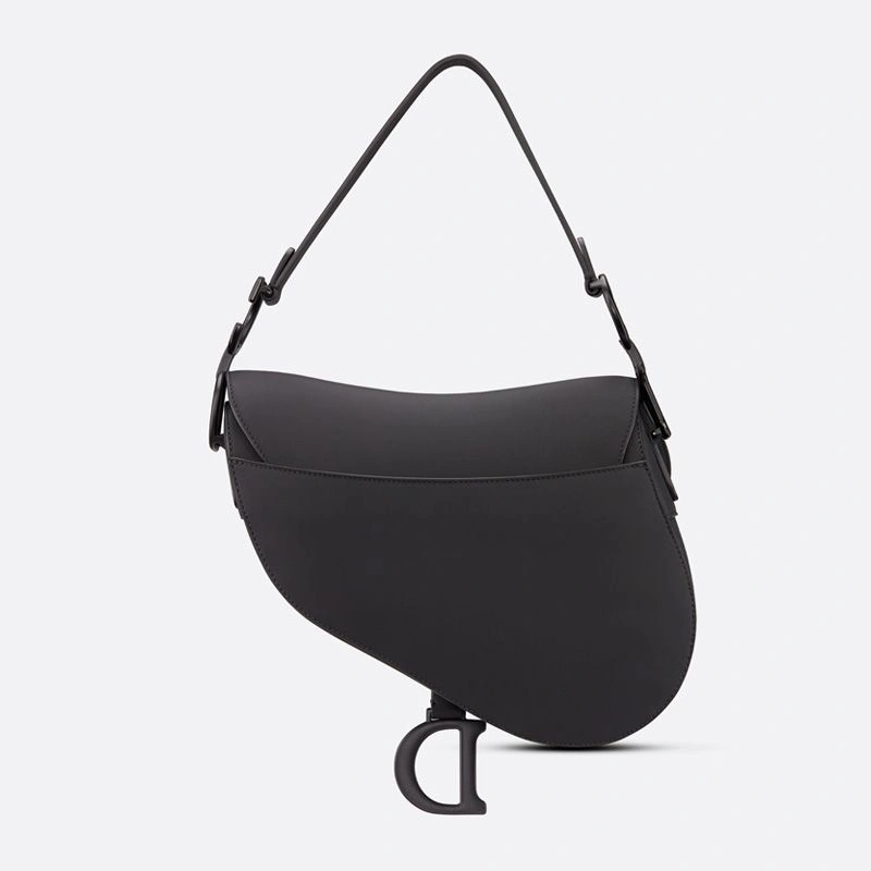 WellDesigned 6555 Dior Saddle Bag with Strap In Ultramatte Calfskin Black - Image 3