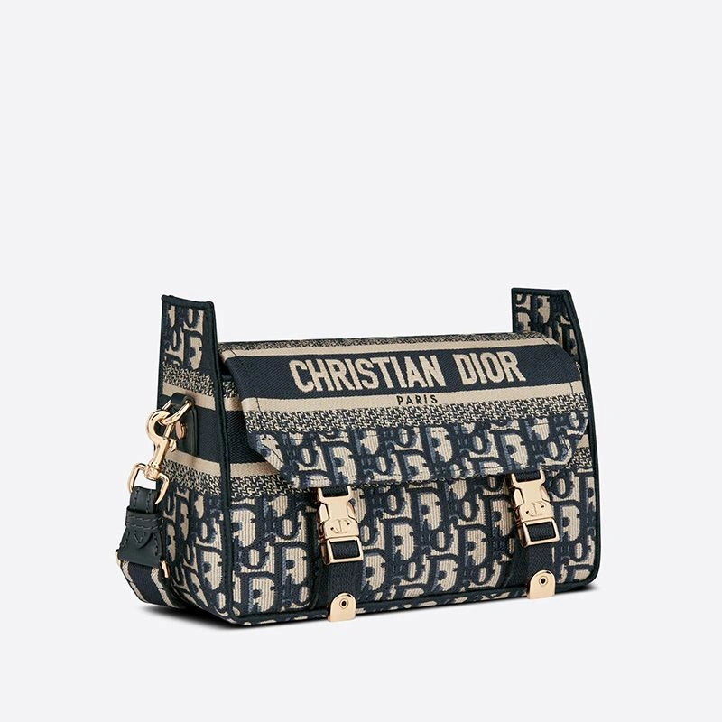 WellDesigned 8107 Small Diorcamp Messenger In Oblique Motif Canvas Blue - Image 3