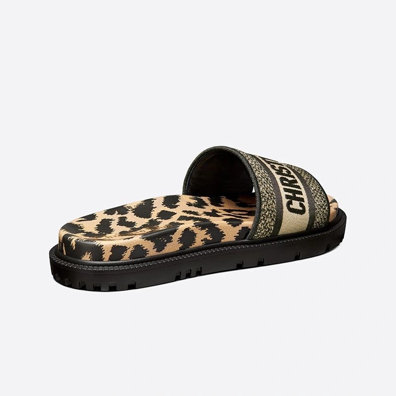 Christian Dior Dway Slides Women Mizza Motif Cotton Beige - Image 3