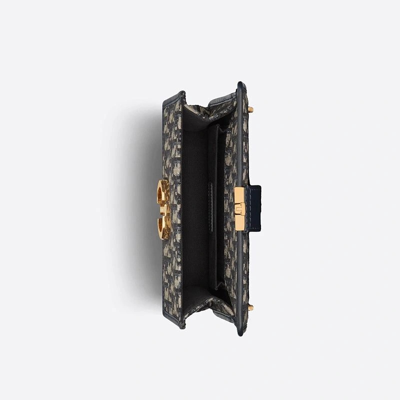 Dior 30 Montaigne East-West Bag With Chain Oblique Motif Canvas Blue - Image 4