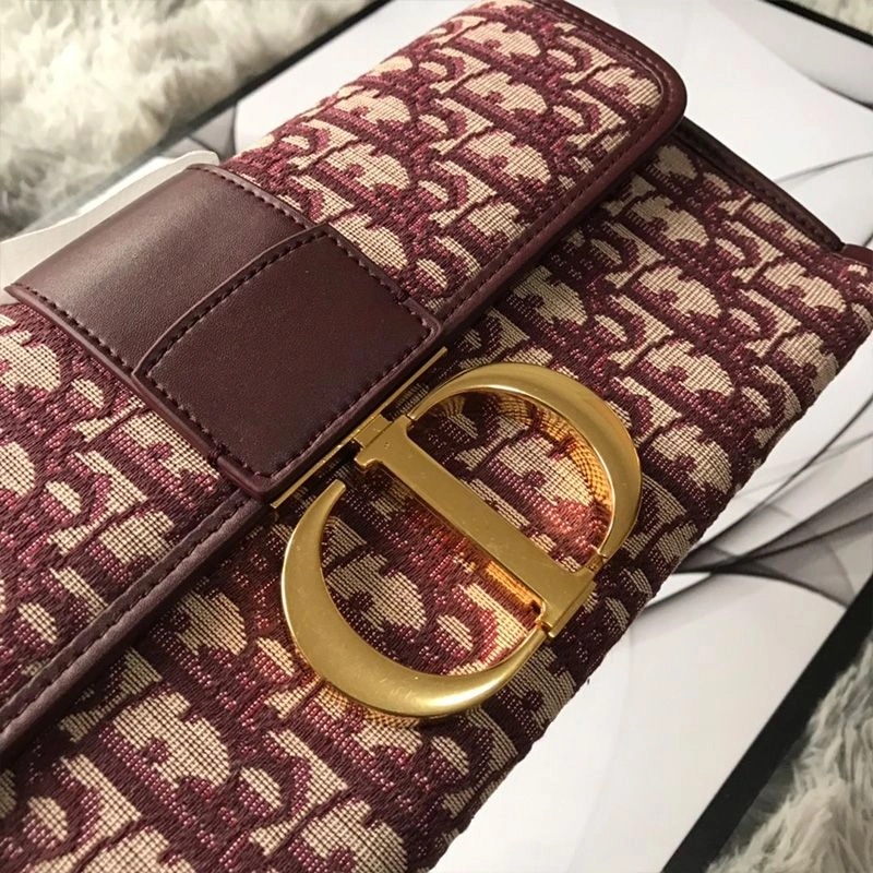 Dior 30 Montaigne Pouch Oblique Motif Canvas Burgundy - Image 5