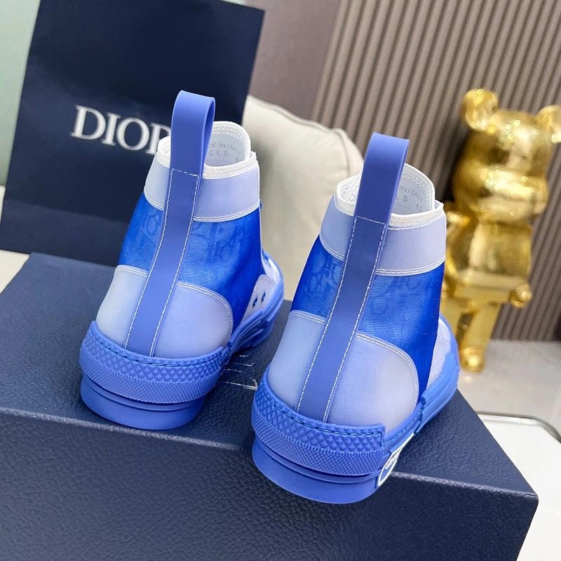 Dior B23 High-Top Sneakers Unisex Oblique Motif Canvas Blue - Image 3