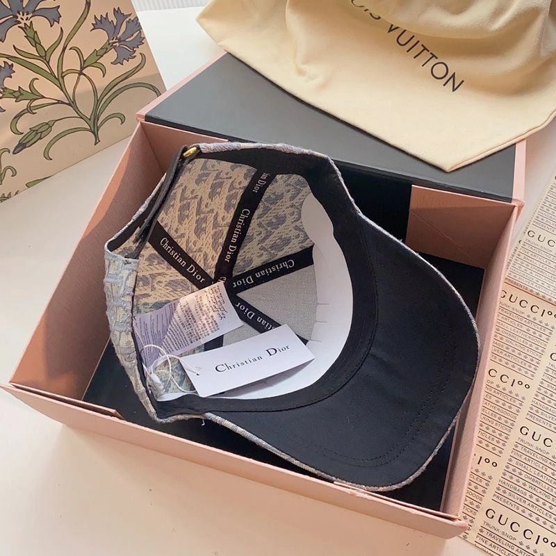 Dior Baseball Cap Oblique Motif Canvas Grey - Image 3