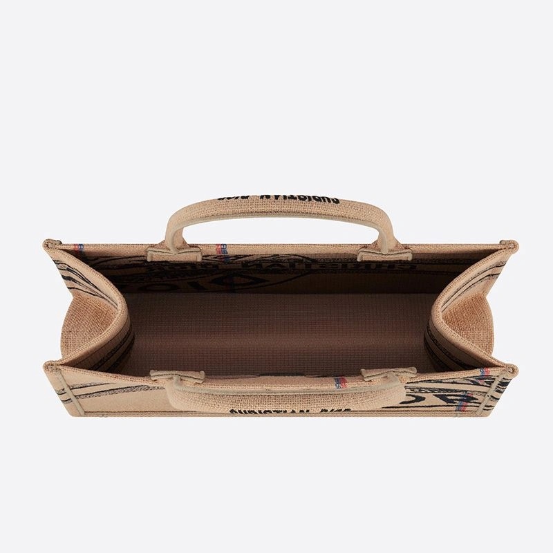 Dior Book Tote Jute Motif Canvas Beige - Image 4
