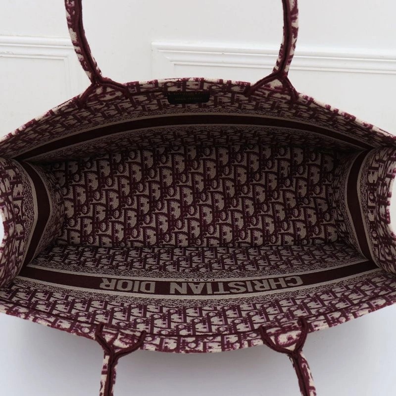 Dior Book Tote Oblique Motif Canvas Burgundy - Image 4