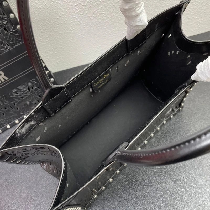 Dior Book Tote Rosette Calfskin Black - Image 5