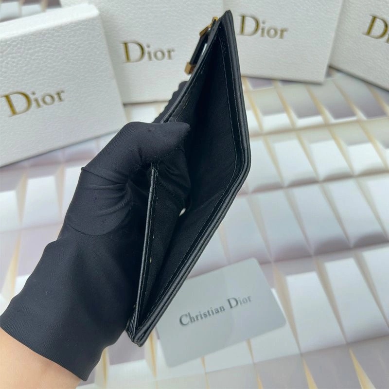 Dior Caro Dahlia Card Holder Grained Calfskin Black - Image 4