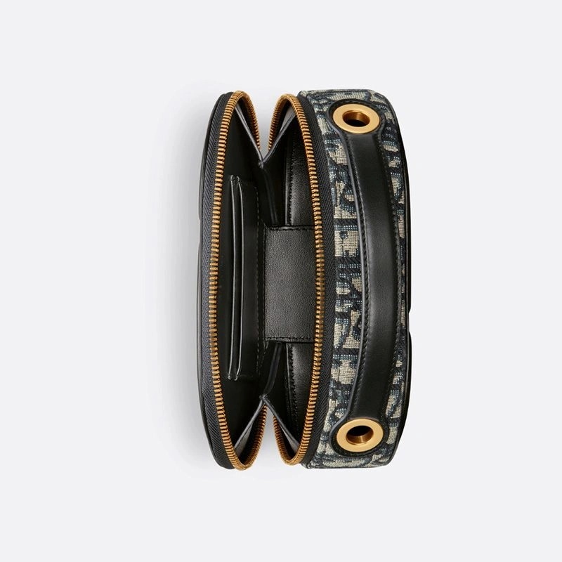 Dior CD Signature Oval Camera Bag Oblique Motif Canvas Blue - Image 4