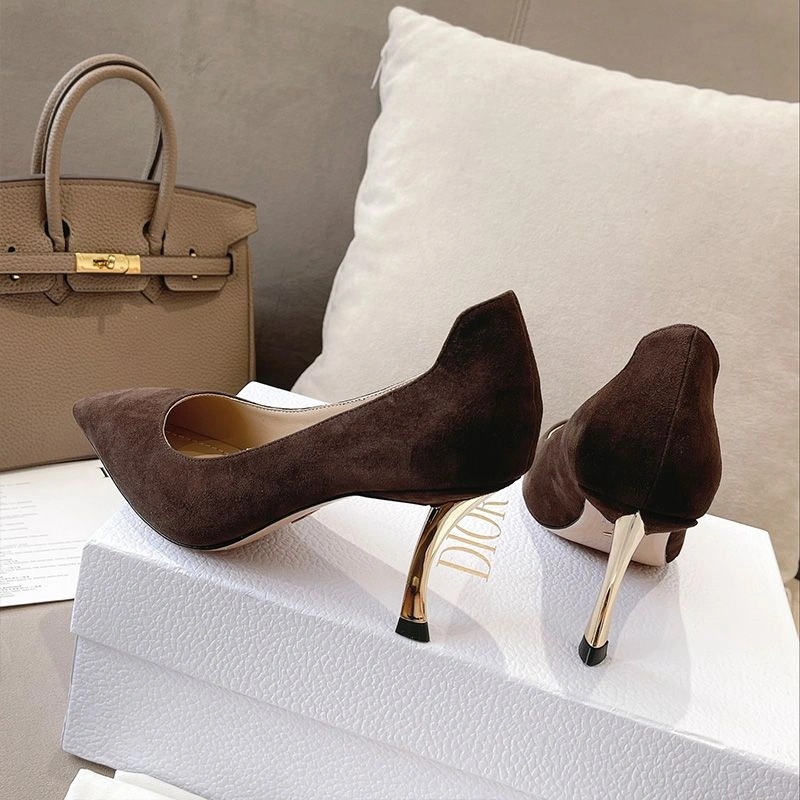 Dior D-Fame Pumps Women Suede Brown - Image 3