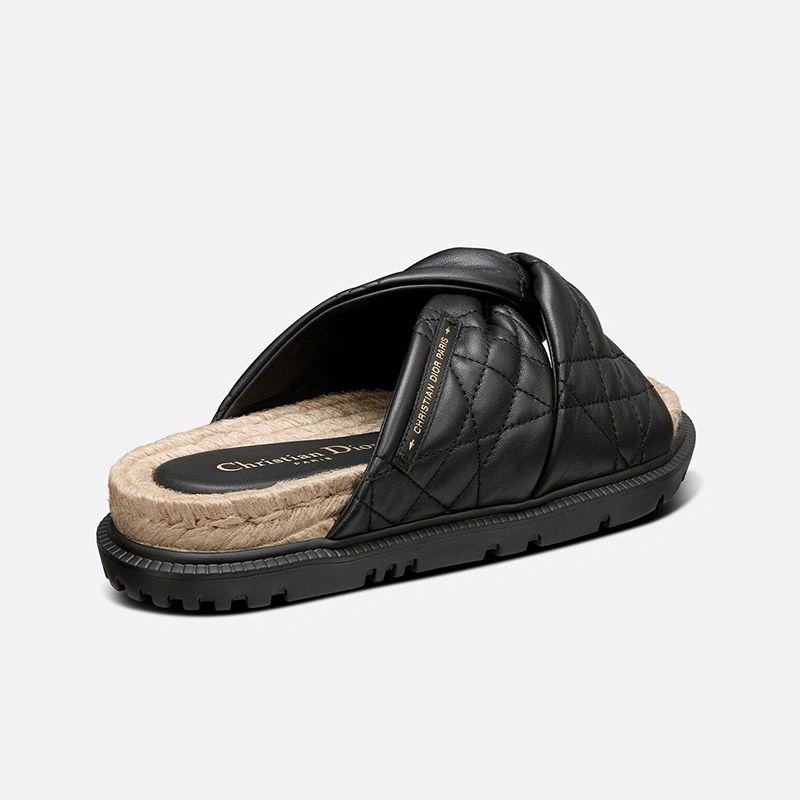 Dior Dtwist Slides Women Cannage Lambskin Black - Image 3