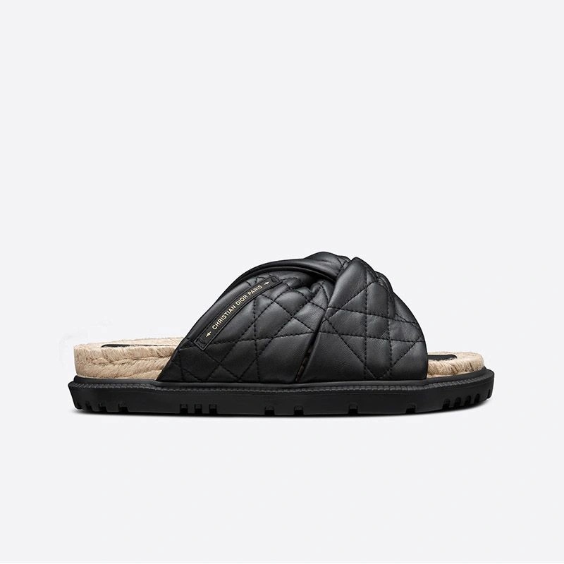 Dior Dtwist Slides Women Cannage Lambskin Black - Image 4