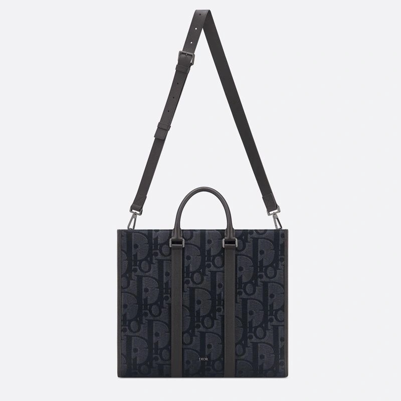 Dior East-West Tote Maxi Oblique Motif Canvas Black - Image 5