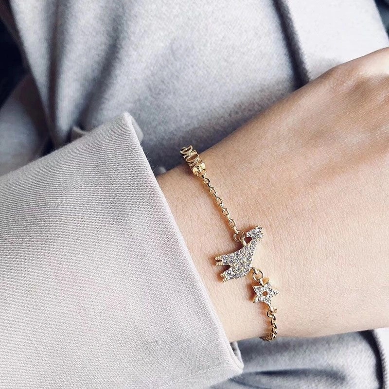 Diorevolution Bracelet Metal And White Crystals Little Deer Gold - Image 3