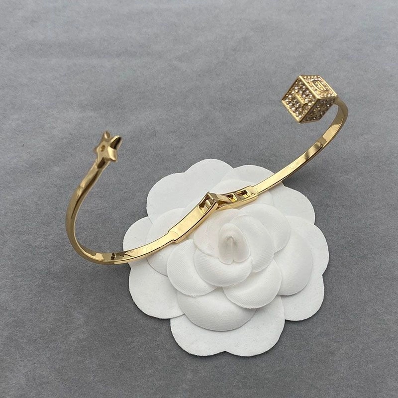 Diorevolution Cuff Bracelet with White Crystals Gold - Image 4