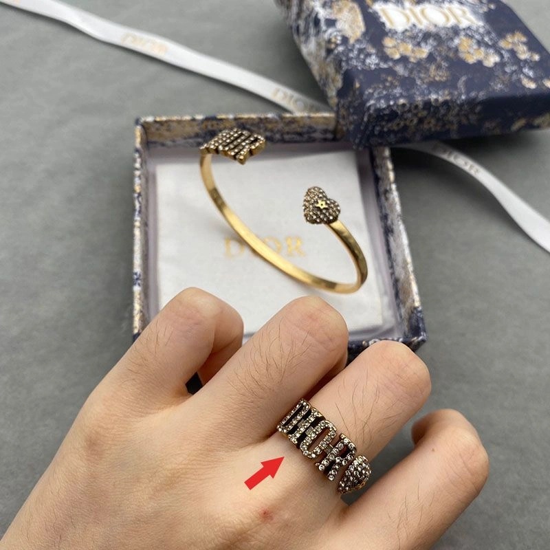 Diorevolution Ring Metal With A White Crystal Gold - Image 3