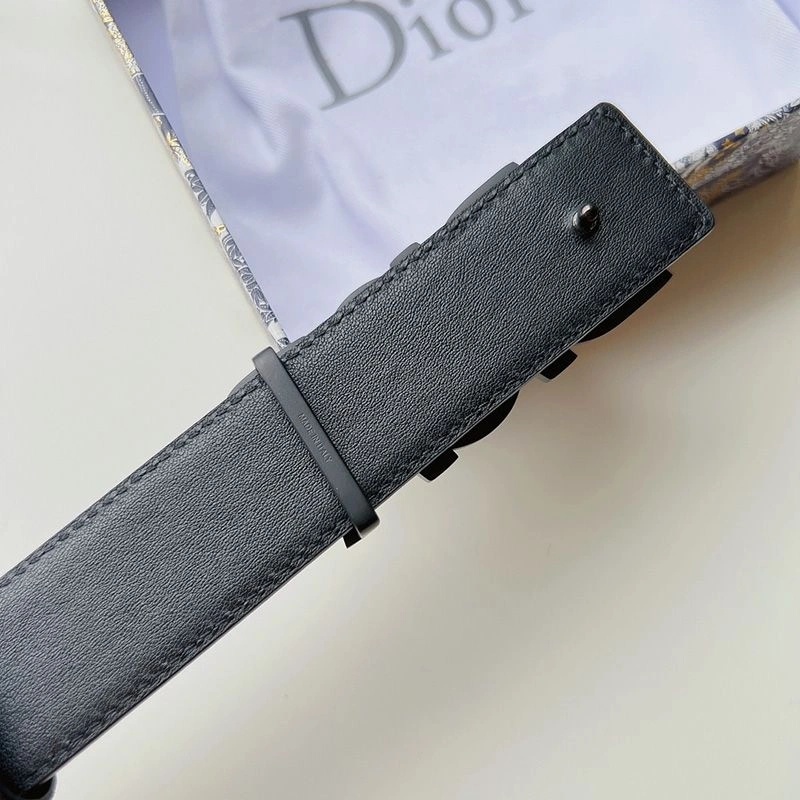 Dior Italic Buckle Reversible Belt Oblique Galaxy Leather Black - Image 4
