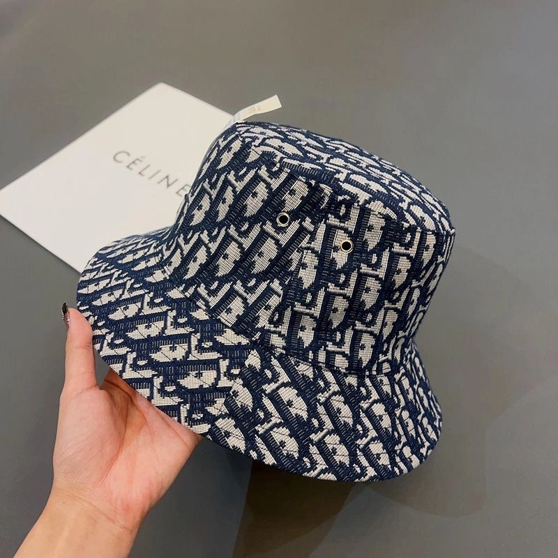 Dior Reversible Bucket Hat Teddy Oblique Motif Cotton Blue - Image 3