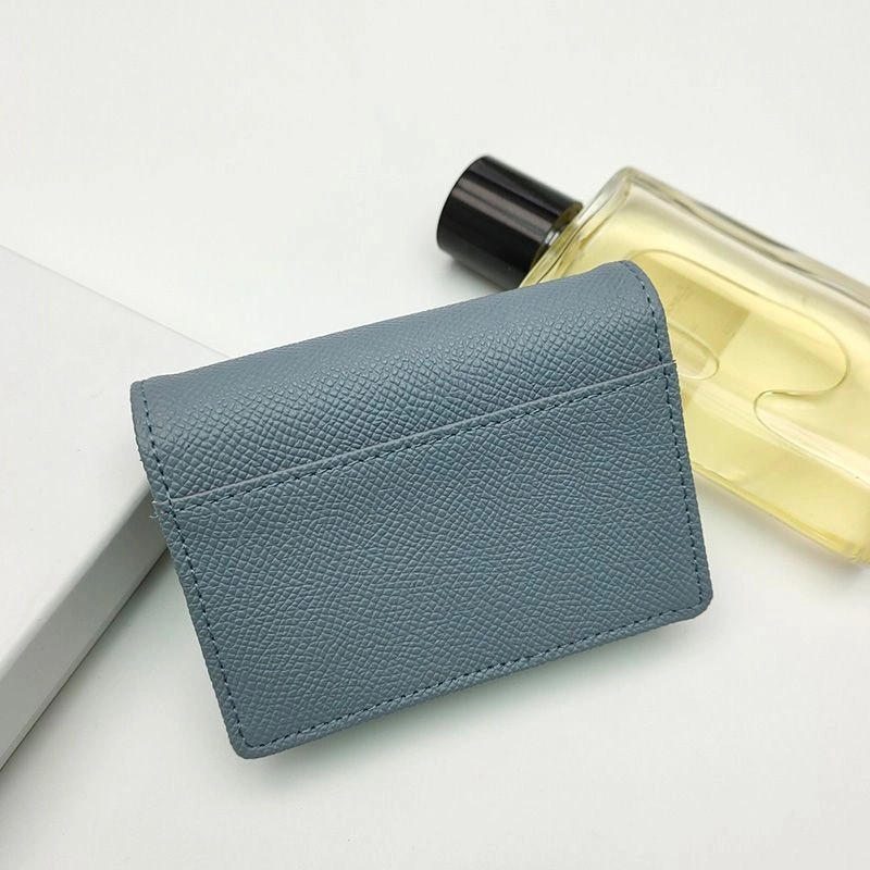 Dior Saddle Flap Card Holder Grained Calfskin Sky Blue - Image 3