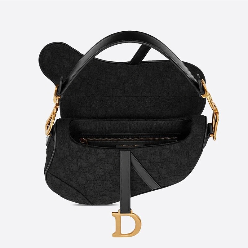 Dior Saddle Bag Oblique Motif Canvas Black - Image 4