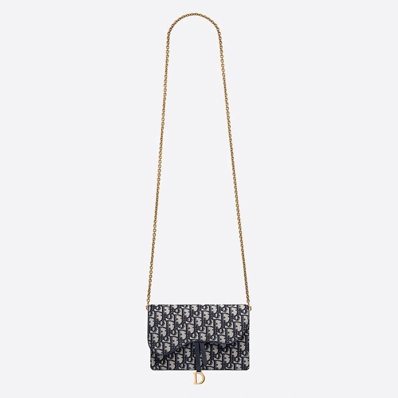 Dior Saddle Pouch Oblique Motif Canvas Blue - Image 4