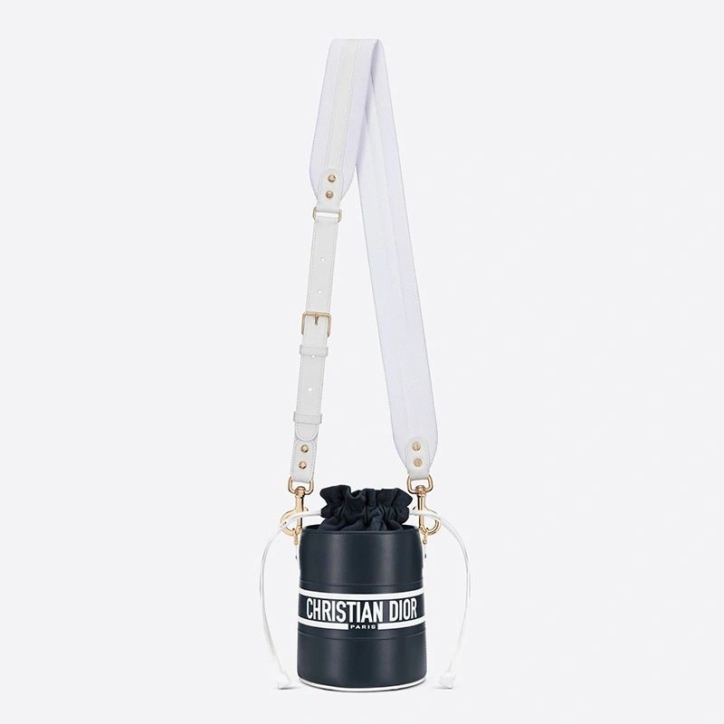 Small Dior Vibe Bucket Bag Smooth Calfskin Blue - Image 5