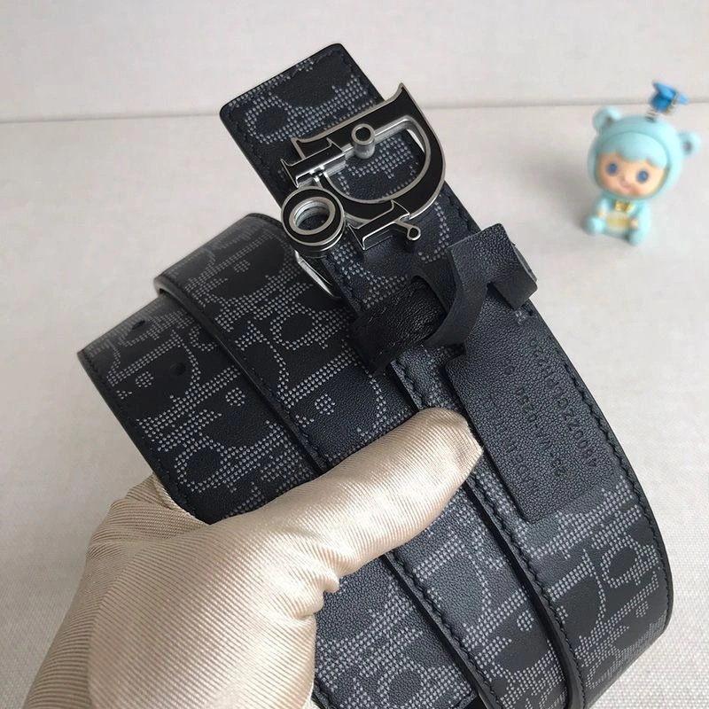 Dior World Tour Reversible Belt Oblique Calfskin Black - Image 3