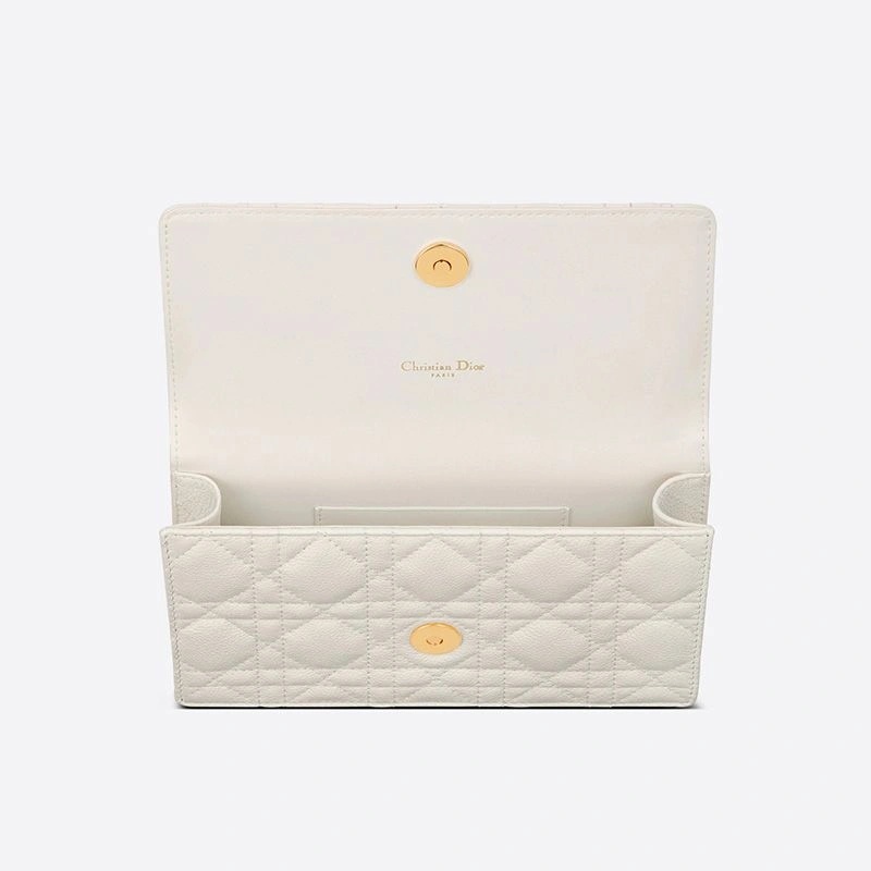 Dior Caro Belt Pouch with Chain Cannage Calfskin White - Image 4