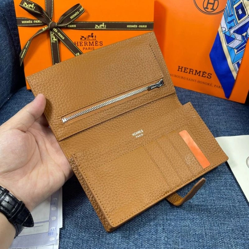 Hermes Bearn Wallet Togo Leather Palladium Hardware In Brown - Image 3