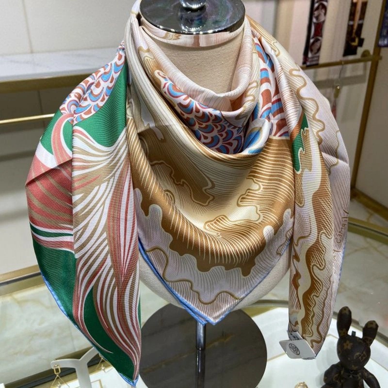 Hermes Cheval Sirene Double Face Scarf 90 In Blue - Image 4