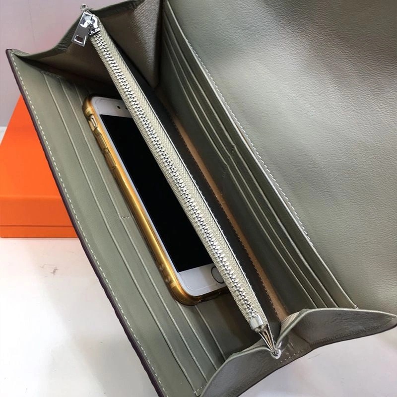 Hermes Constance Wallet Alligator Leather Palladium Hardware In Grey - Image 4