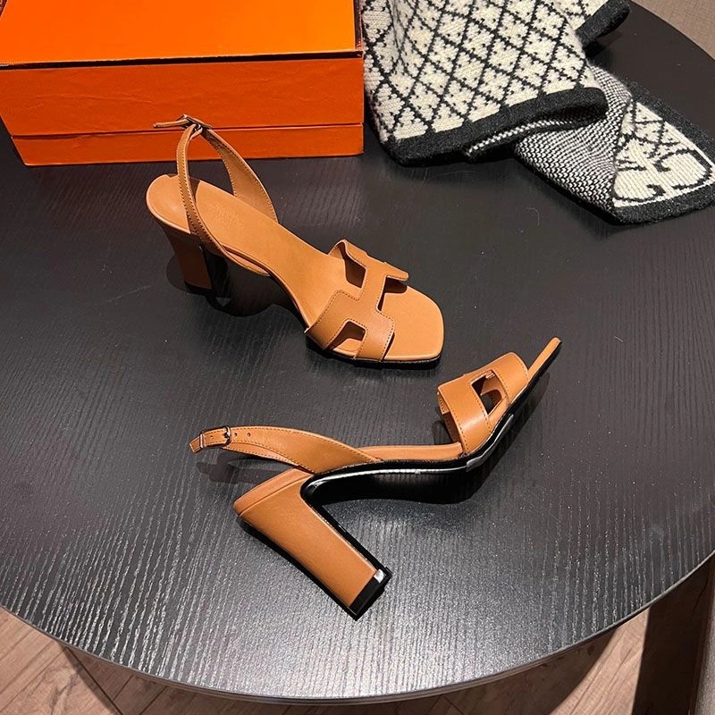 Hermes Eternite 95 Slingback Sandals Women Calfskin In Brown - Image 3