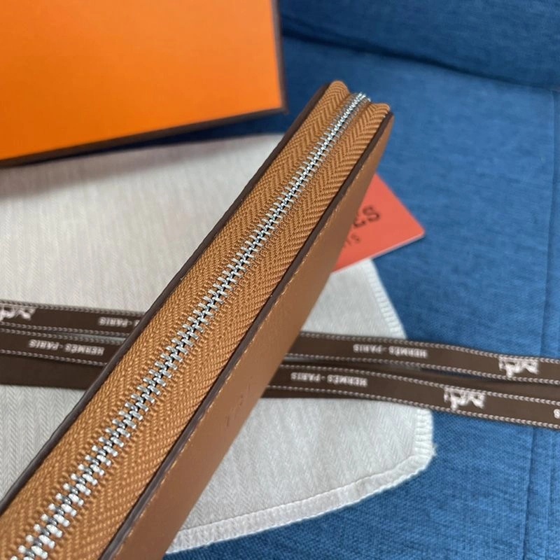 Hermes Evelyne Wallet Togo Leather Palladium Hardware In Brown - Image 3