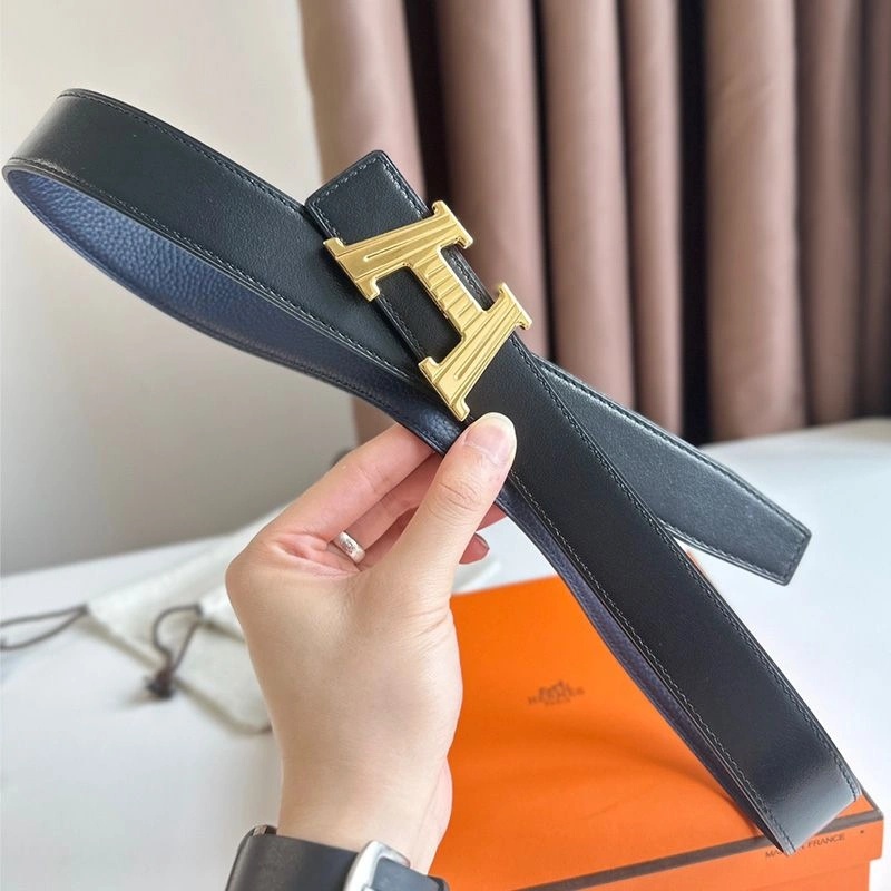 Hermes H Take Off 32 Reversible Belt Togo Leather In Black Blue - Image 3