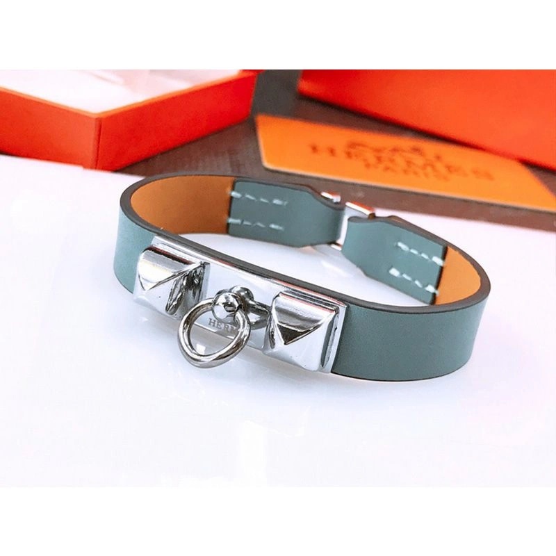 Hermes Micro Rivale Bracelets Swift Calfskin Silver Hardware - Image 3