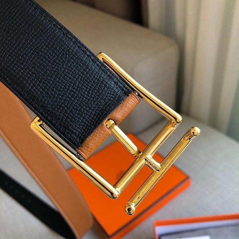 Hermes Nathan 40 Belt Togo Leather In Black Brown - Image 3