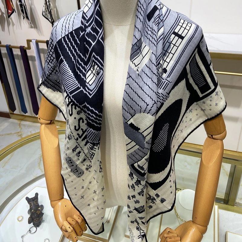 Hermes Parcours Sans Faute Scarf 100 In White - Image 5