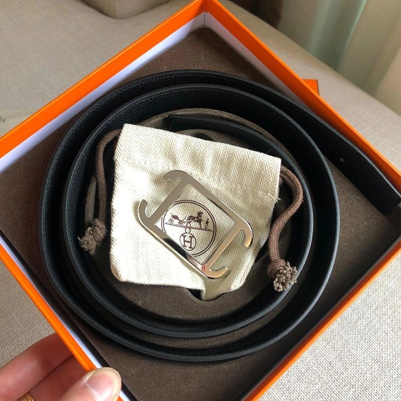 Hermes Society 32 Reversible Belt Togo Leather In Black Coffee - Image 3