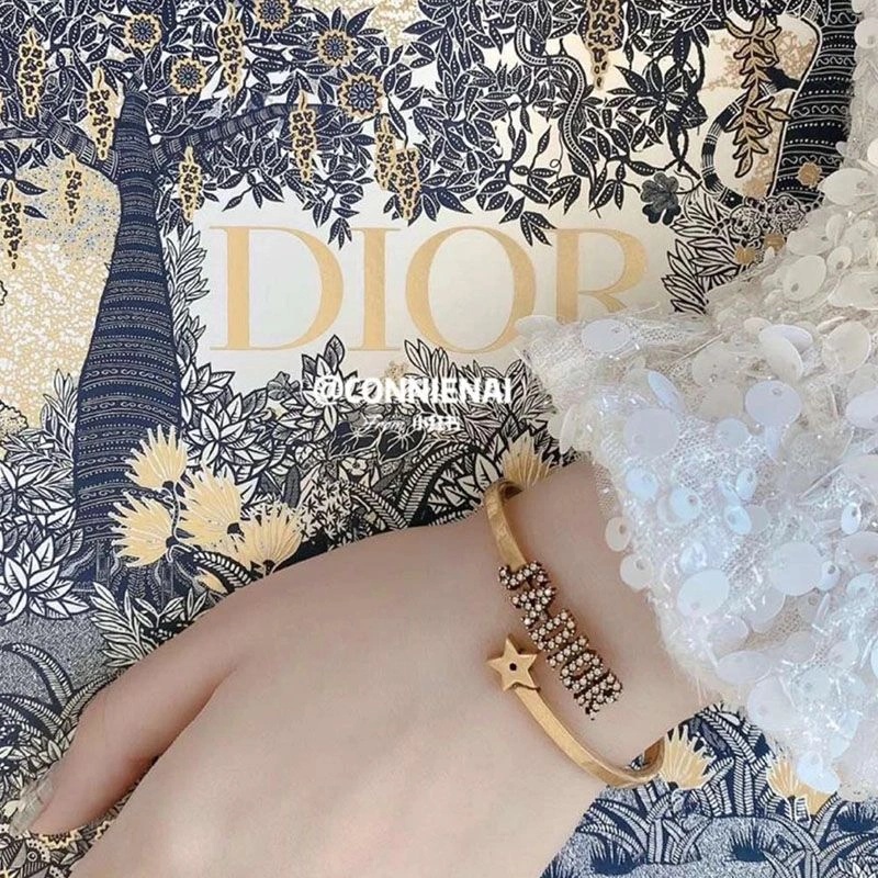 J'Adior Cuff Bracelet Antique Gold-Finish Metal and Silver Crystals Gold - Image 5