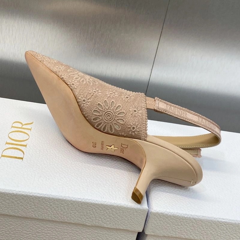 J'Adior Slingback Pumps Women Saint-Gall Floral Motif Mesh Pink - Image 5