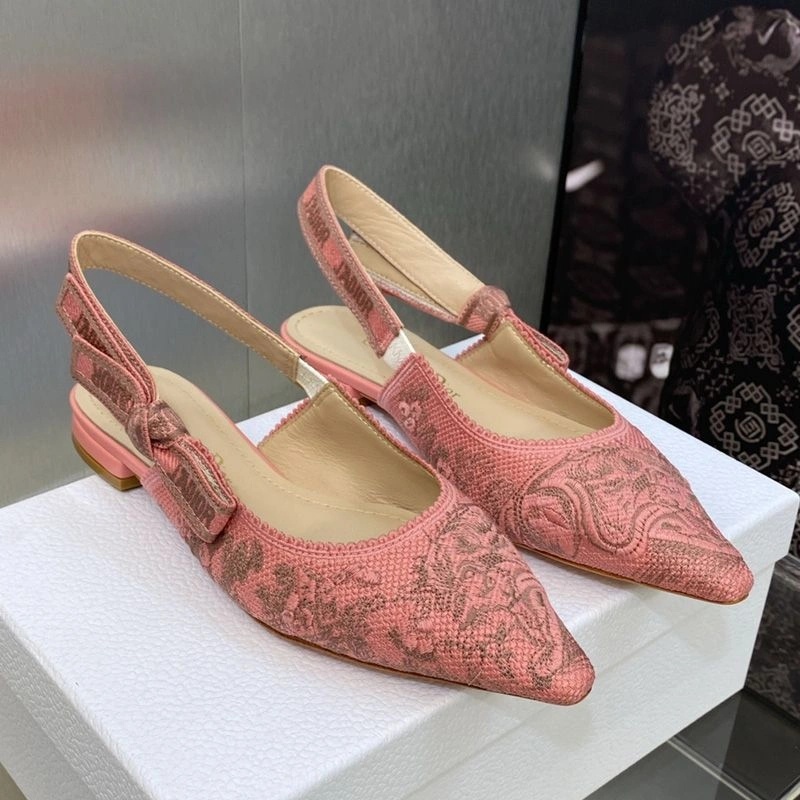 J'Adior Slingback Pumps Women Toile de Jouy Sauvage Motif Canvas Pink - Image 6