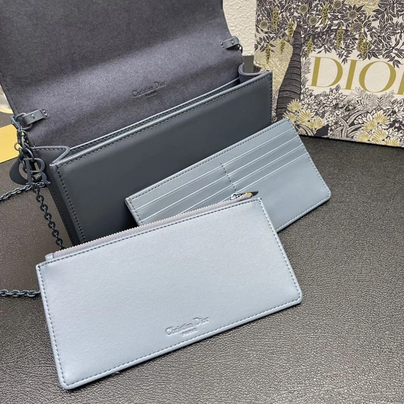 Lady Dior Pouch Ultramatte Cannage Lambskin with Diamond Motif Blue - Image 4
