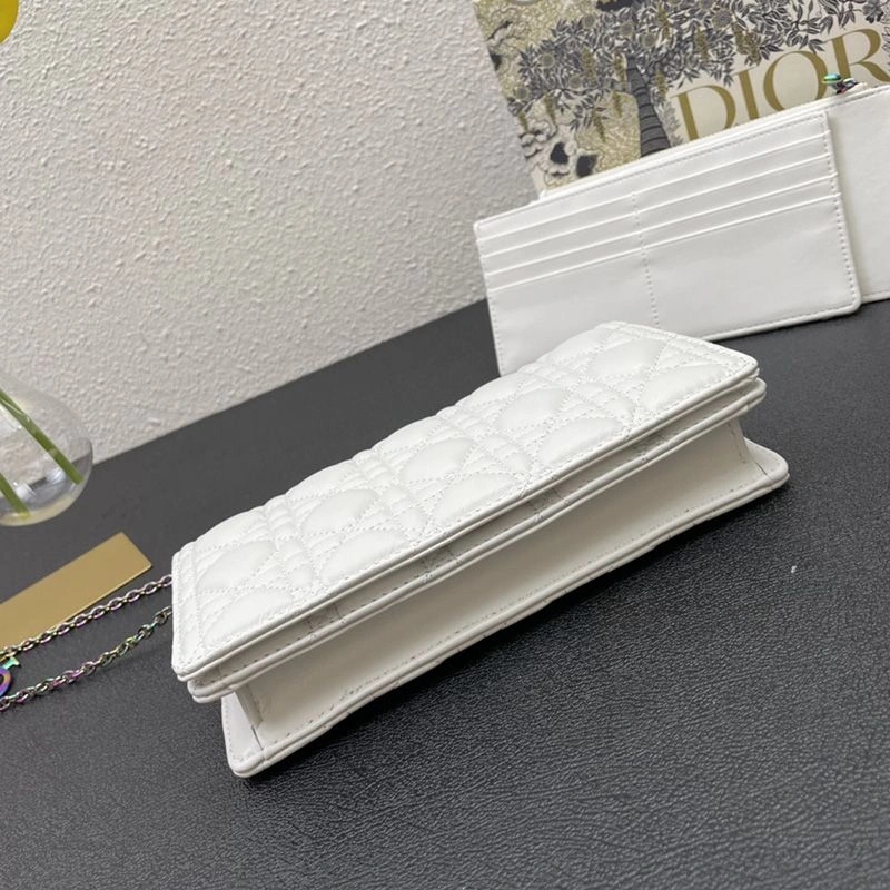 Lady Dior Pouch Emblematic Cannage Lambskin White - Image 3
