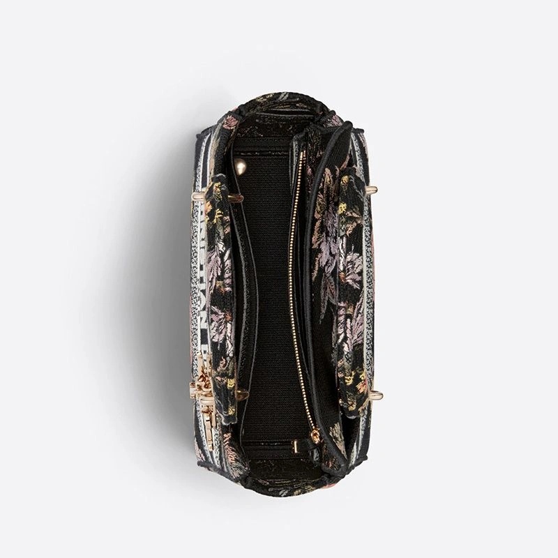 Medium Lady D-lite Bag Jardin Botanique Motif Canvass Black - Image 4