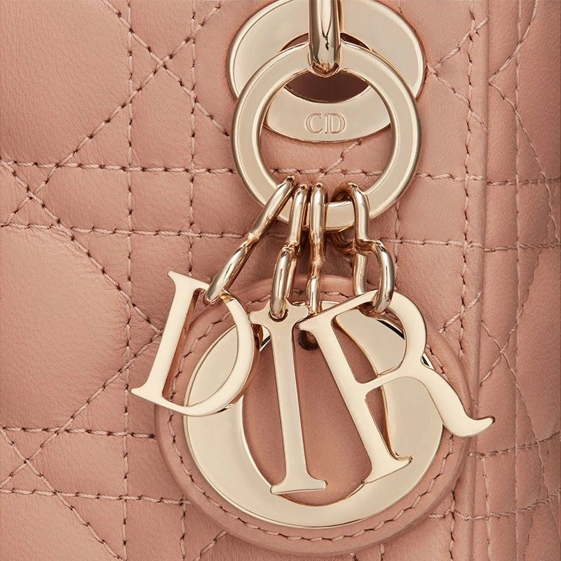 Micro Lady Dior Bag Cannage Lambskin Apricot - Image 5