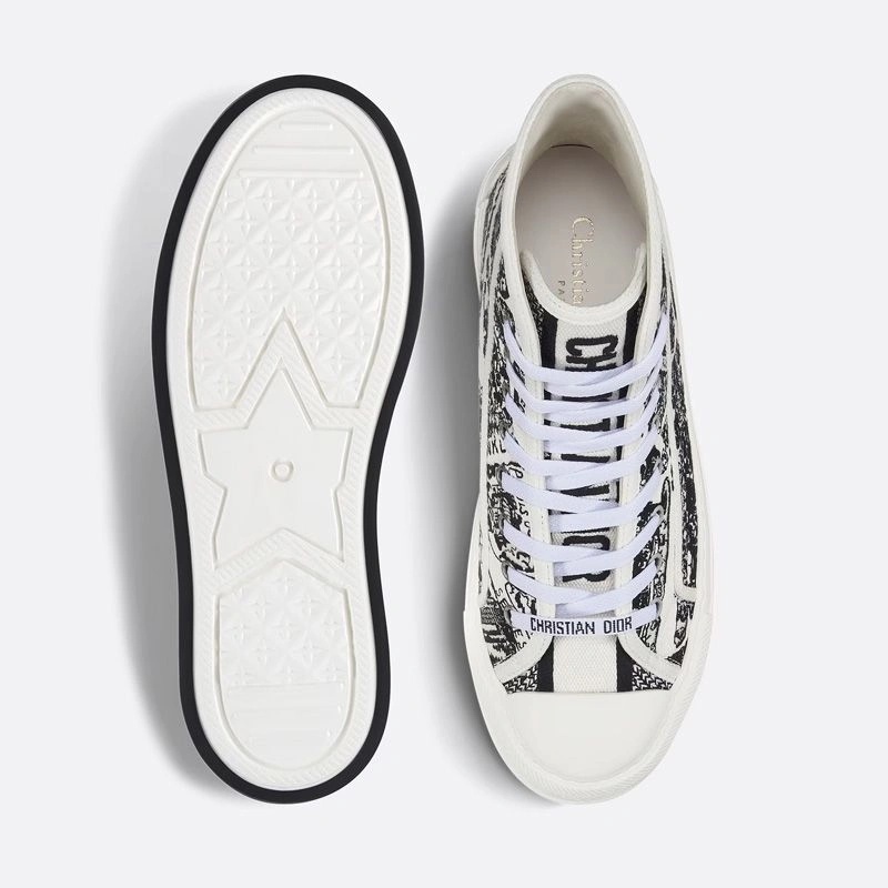 Walk'N'Dior High-Top Platform Sneakers Women Plan de Paris Motif Canvas Black - Image 4